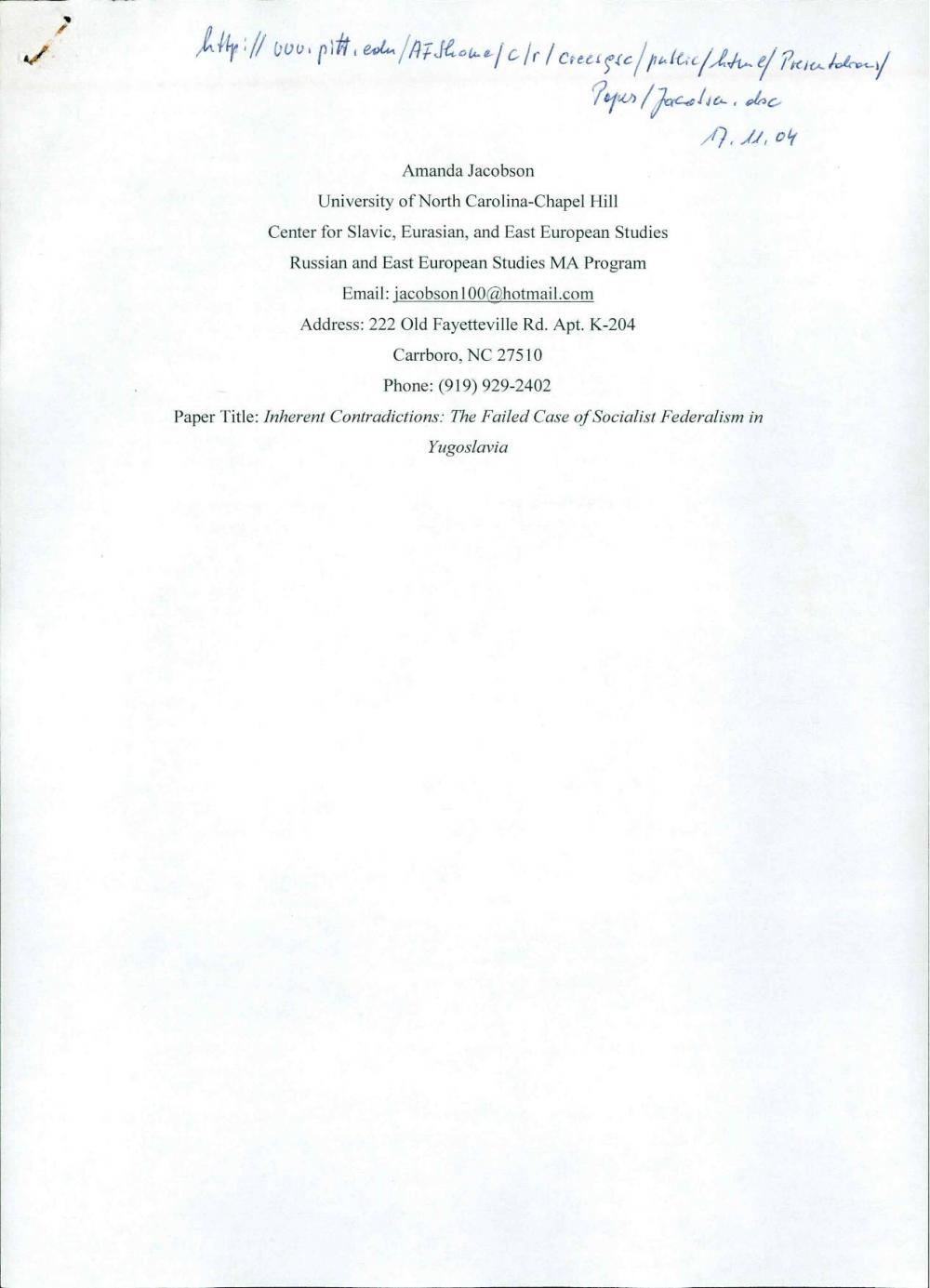 Inherent contradictions: the failed case... - nosilna