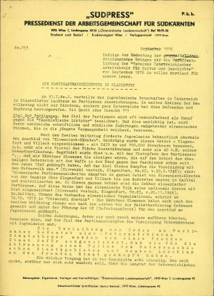 »Südpress« : Pressedienst der Arbeitsgem...  - nosilna