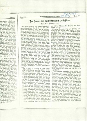 Zur Frage der zweisprachigen Volksschule  - nosilna