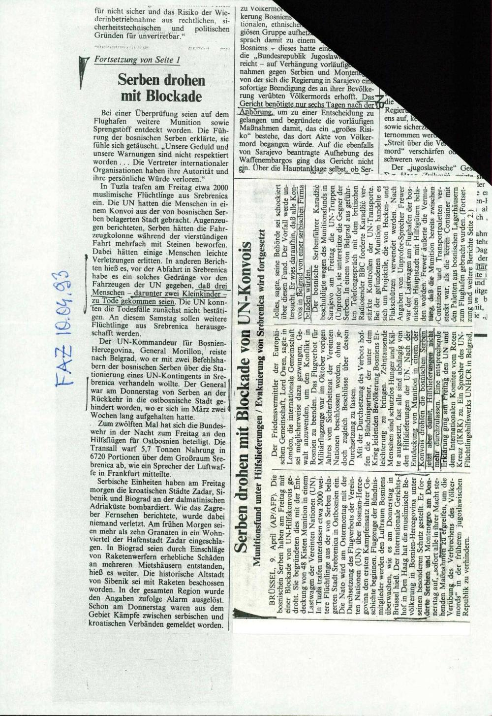 Serben drohen mit Blockade - nosilna