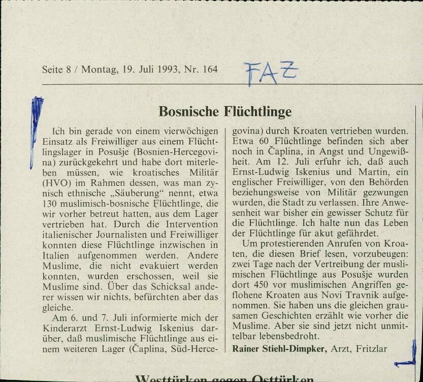 Bosnische Flüchtlinge - nosilna
