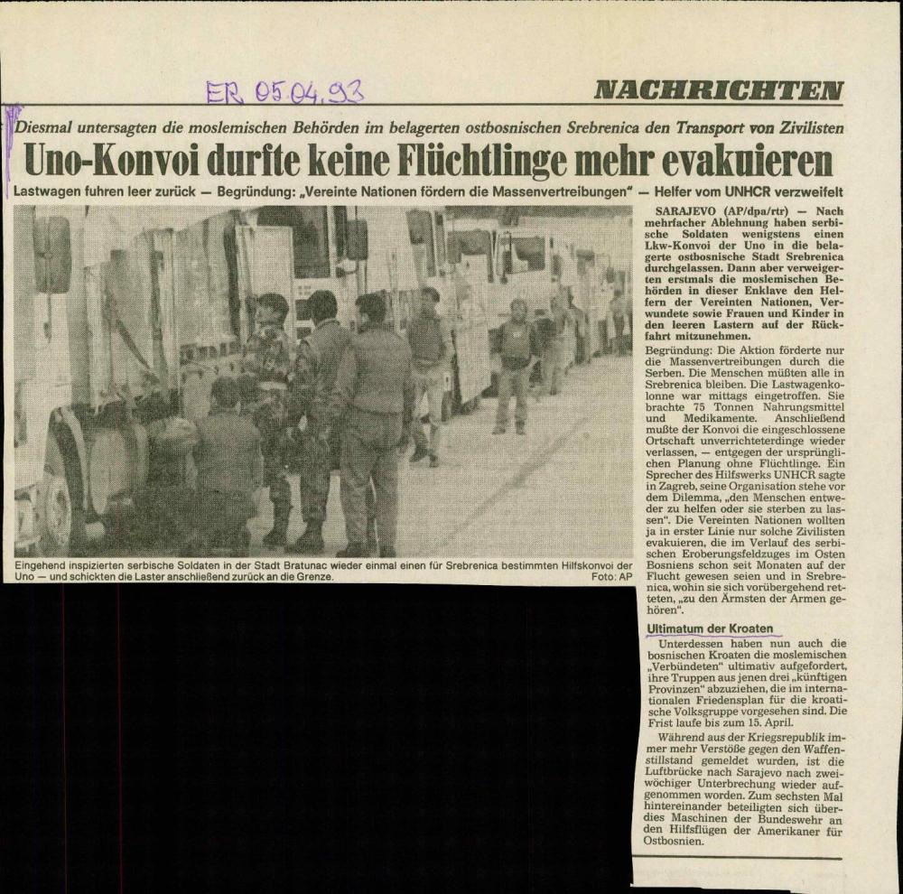Uno-Konvoi durfte keine Flüchtlinge mehr evakuieren