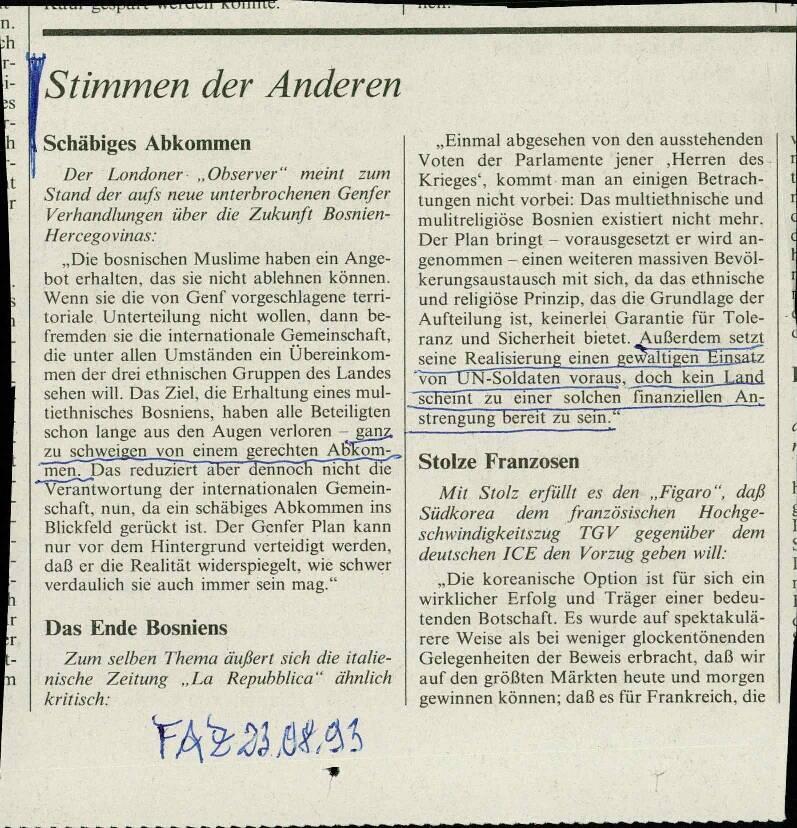 Schäbiges Abkommen