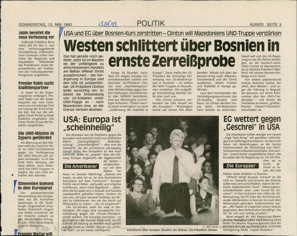 Westen schlittert über Bosnien in ernste Zerreißprobe