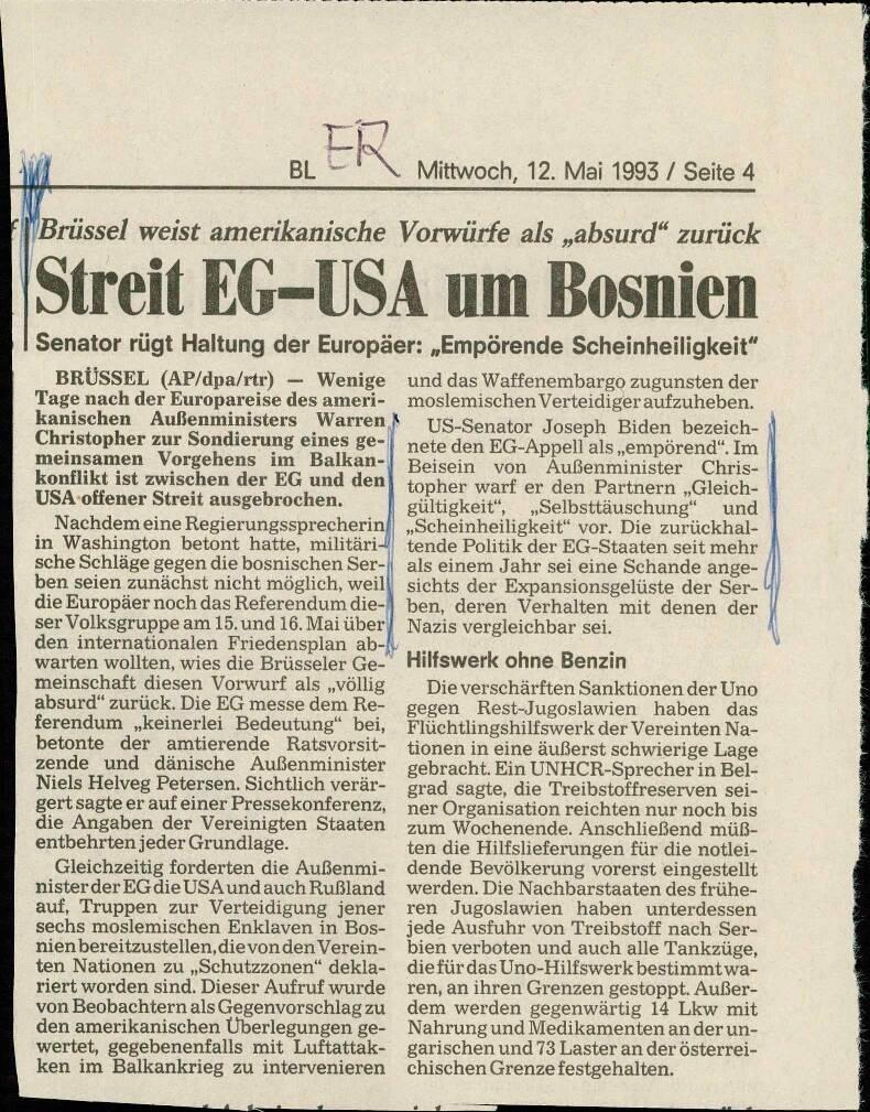 Streit EG-USA um Bosnien - nosilna