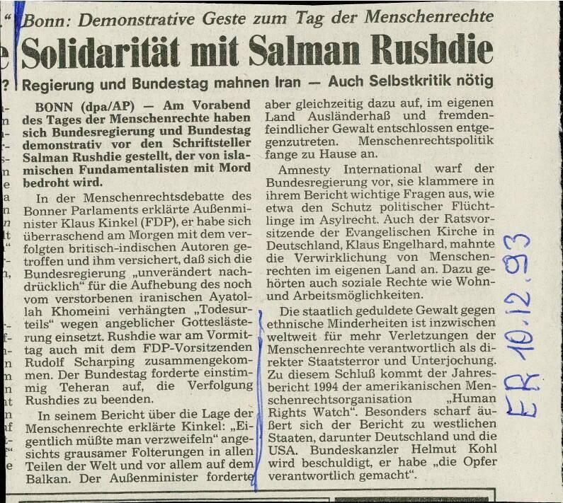 Solidarität mit Salman Rushdie