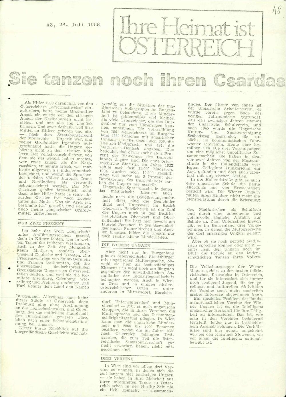 Sie tanzen noch ihren Csardas