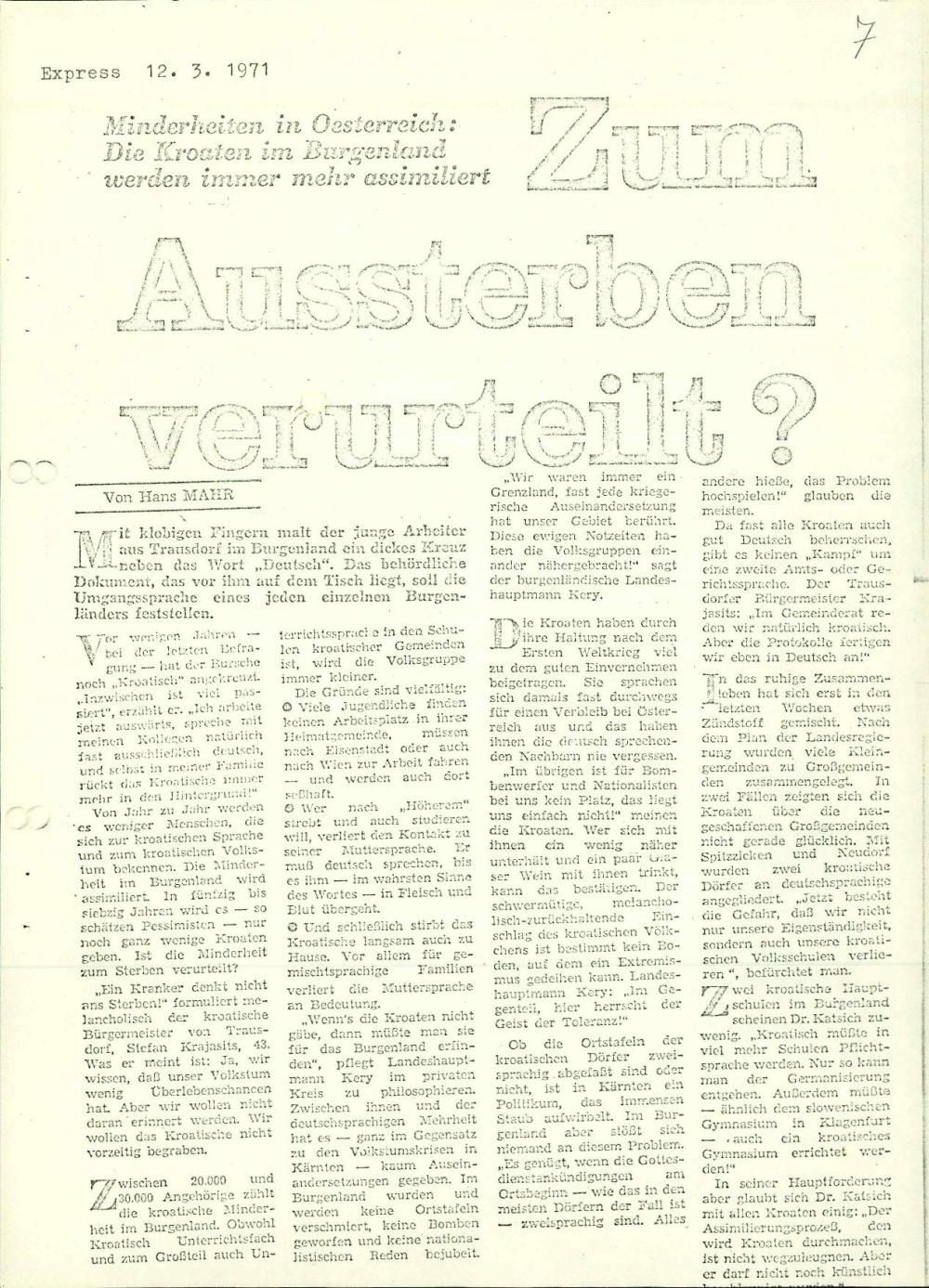 Zum Aussterben verurteilt?