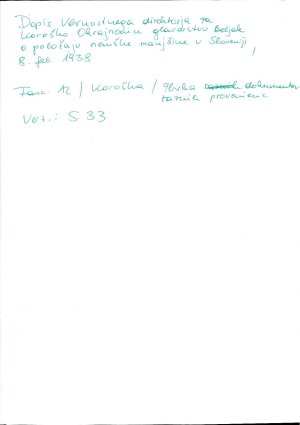 Dopis Varnostnega direktorja za Koroško ...  - nosilna