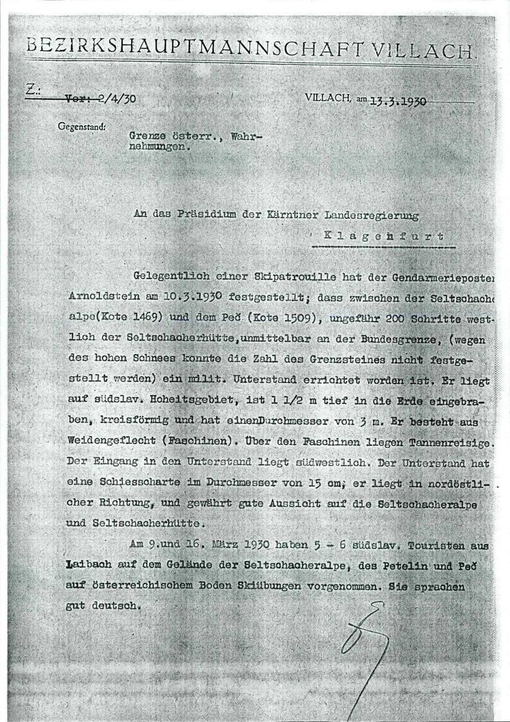 Grenze österr., Wahrnehmungen