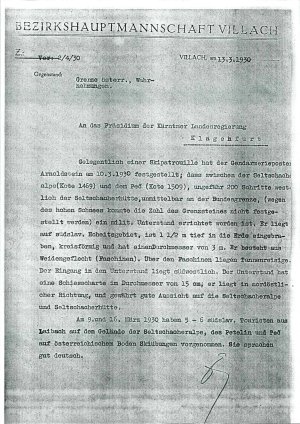 Grenze österr., Wahrnehmungen  - nosilna