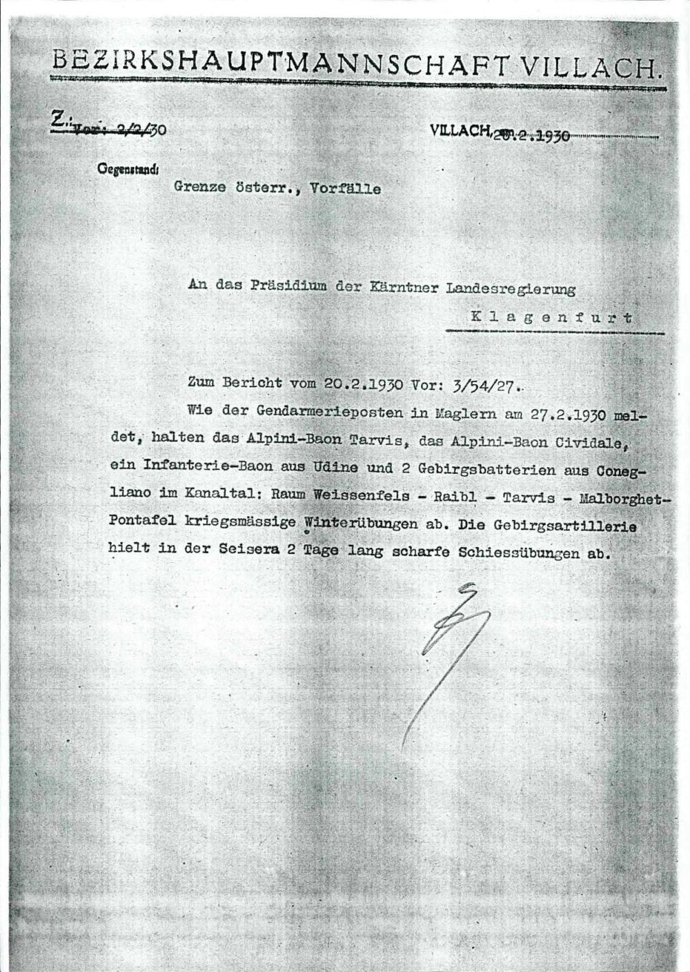 Grenze österr., Vorfälle