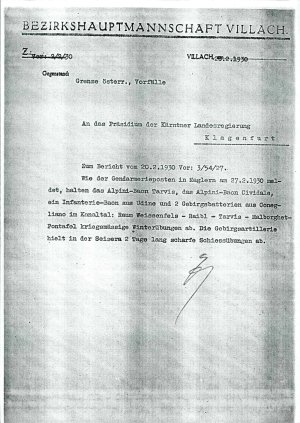 Grenze österr., Vorfälle  - nosilna