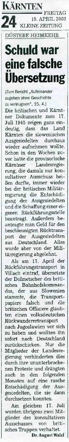Schuld war eine falsche Übersetzung - nosilna