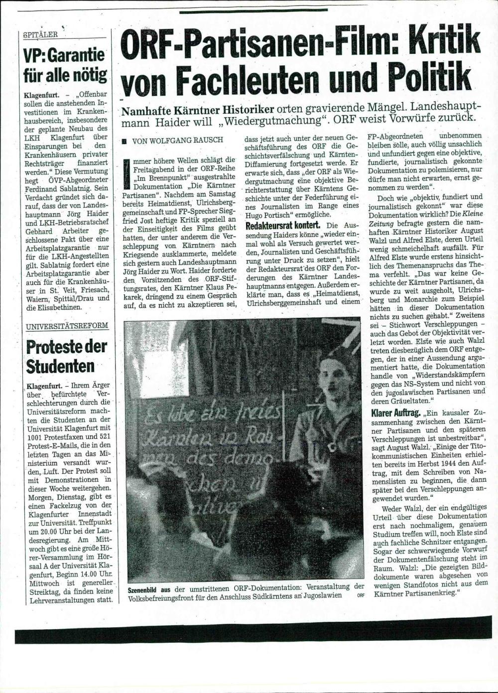 ORF-Partisanen-Film: Kritik von Fachleut... - nosilna