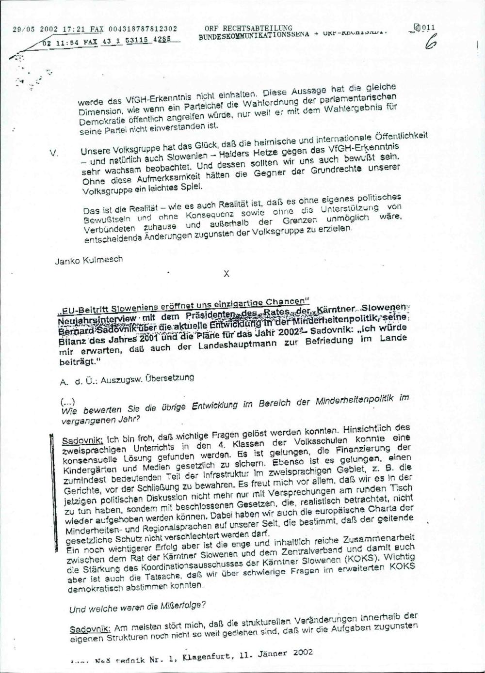 Novoletni intervju s predsednikom Sveta koroških Slovencev, Bernardom Sadovnikom