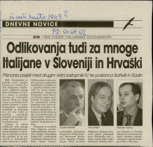 Odlikovanja tudi za mnoge Italijane v Sl...  - nosilna