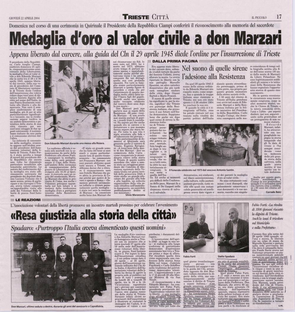 «Resa giustizia alia storia della citta»