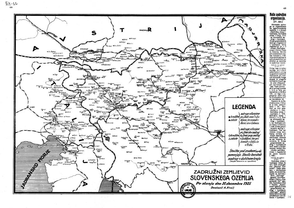 Zadružni zemljevid slovenskega ozemlja. ... - nosilna