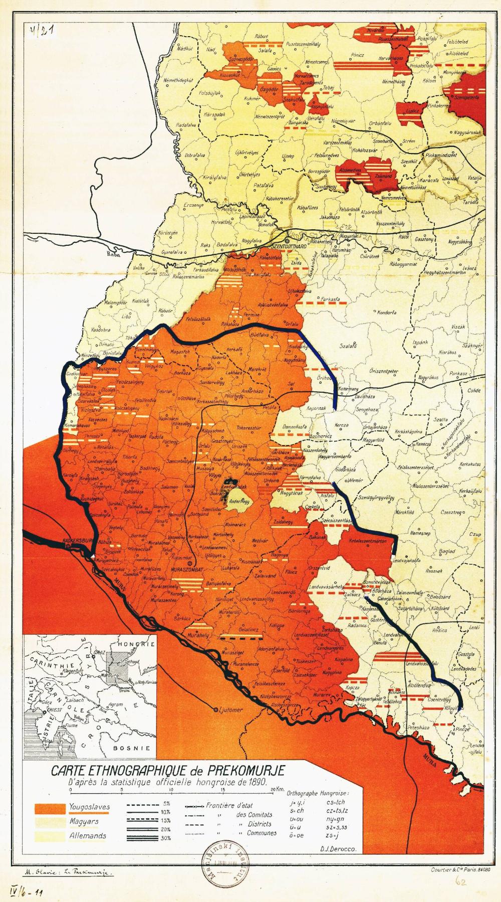 Carte ethnographique de Prekomurje : D'après la statistique officielle hongroise de 1890_verzija_2