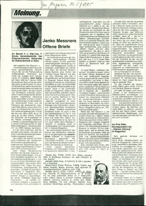 Janko Messners Offene Briefe  - nosilna