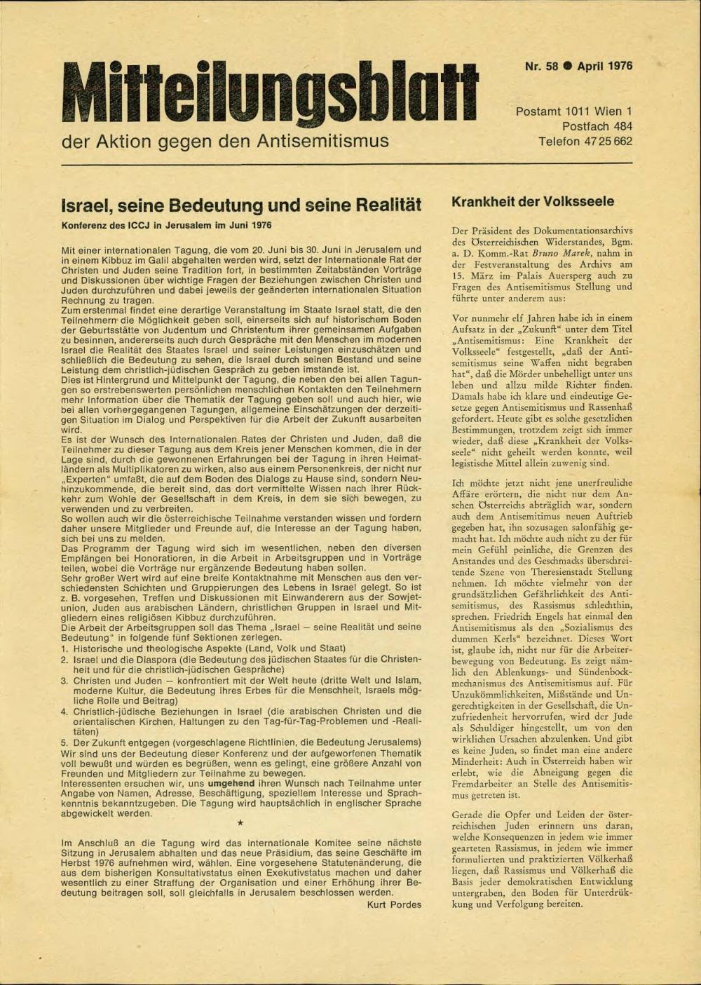 Mitteilungsblatt, Nr. 58