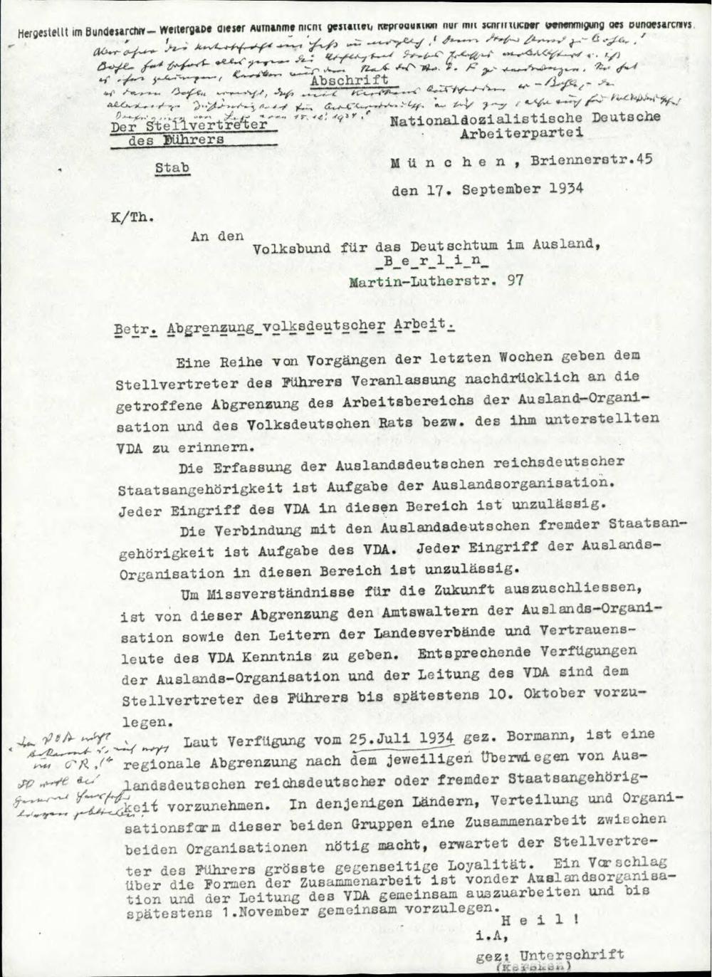 Navodila o delovanju in pristojnostih  Verein für Deutsche Kulturbeziehungen im Ausland