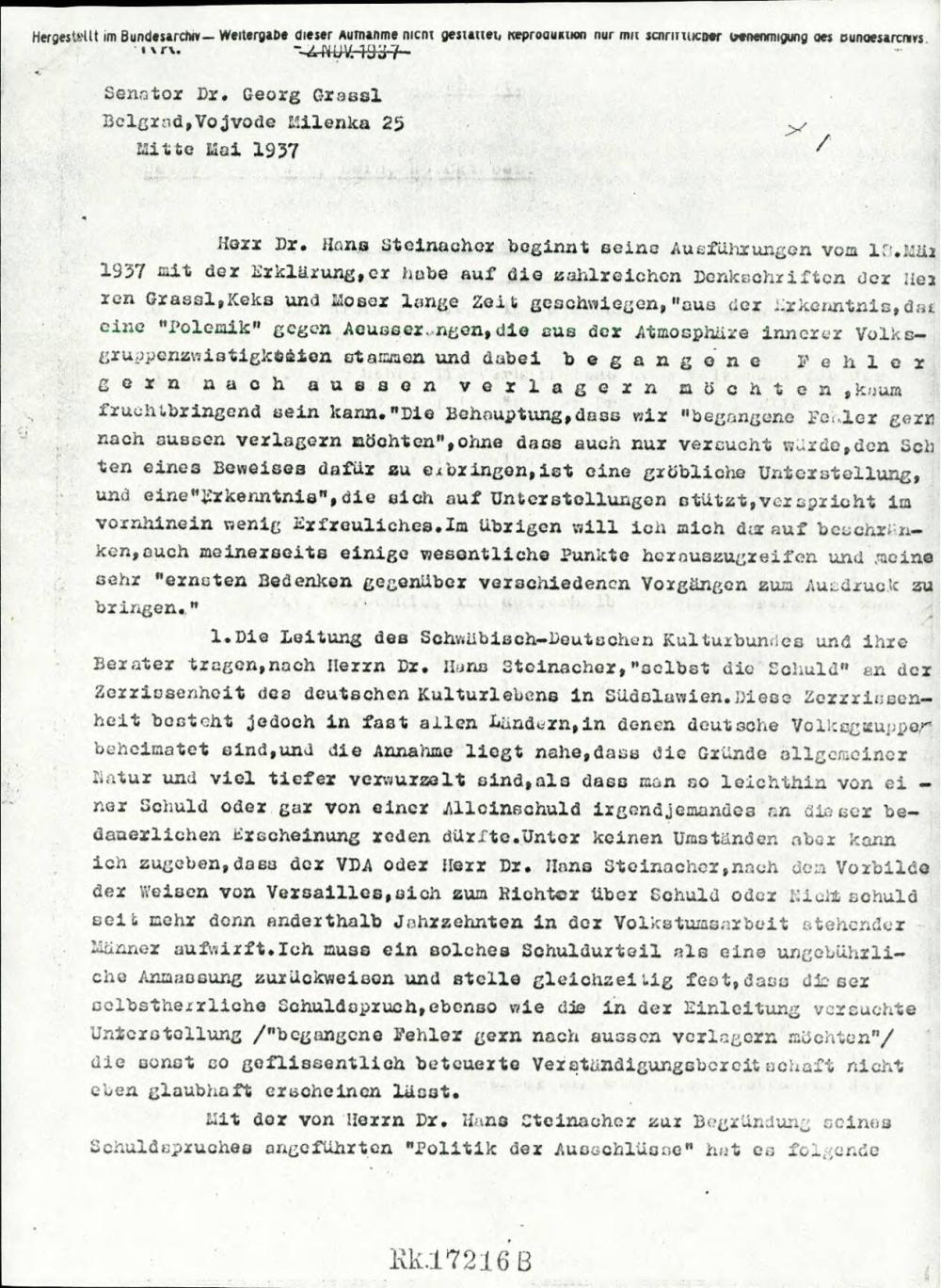 Komentar Hansa Steinacherja glede njegove tožbe in možnosti razrešitve