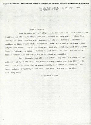 Dopis s povpraševanjem o kreditu pri Süd...  - nosilna