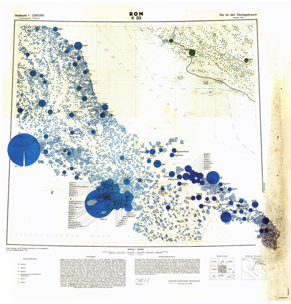 Weltkarte 1 : 1.000.000, Sondernaufgabe: Volkstum – Rom K 33