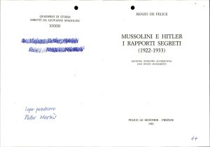 Mussolini e Hitler i rapporti segreti (1...  - nosilna