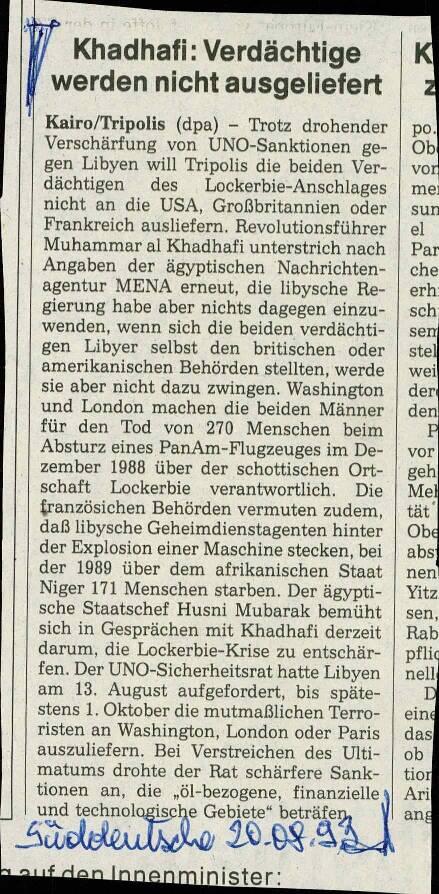 Khadhafi: Verdächtige werden nicht ausgeliefert