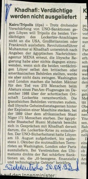 Khadhafi: Verdächtige werden nicht ausge...  - nosilna