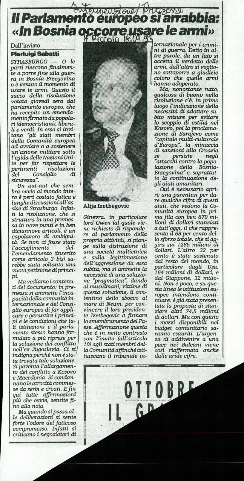 Il Parlamento europeo si arrabbia: »In Bosnia occorre usare le armi«