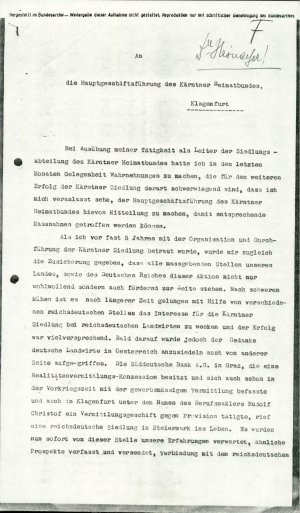 Dopis, ki je vezan na vprašanje naselitv...  - nosilna