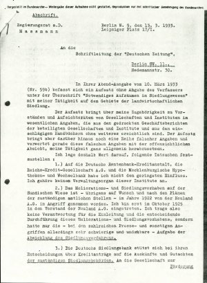 An die Schriftleitung der "Deutschen Zei...  - nosilna