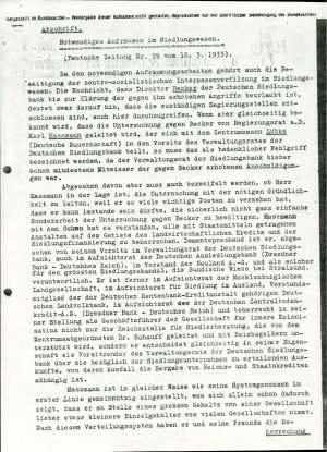 Notwendiges Aufräumen im Siedlungswessen  - nosilna