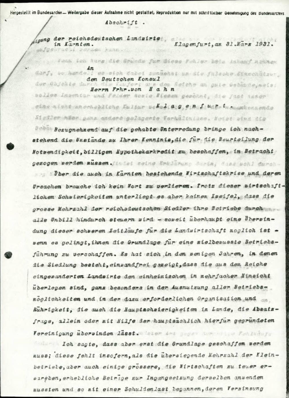 Der reichdeutschen Landwirte in Kärnten