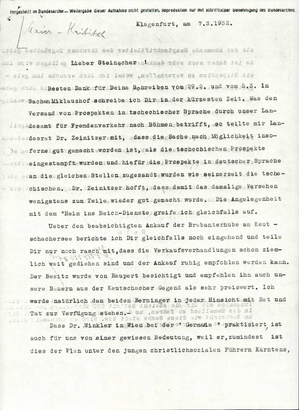 Dopis o nakupih nepremičnin na Koroškem ... - nosilna