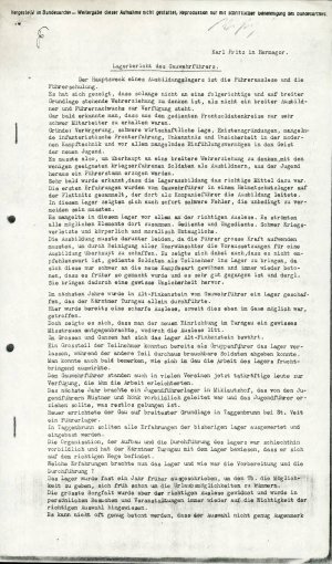 Lagerbericht des Gauwehrführers  - nosilna