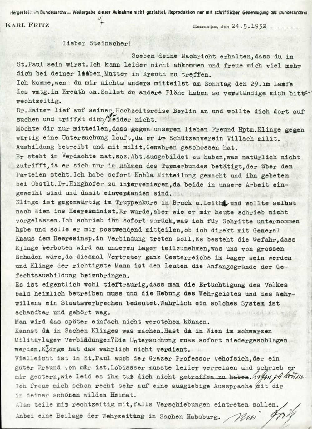 Dopis o vojaškem treningu v okviru športnih društev