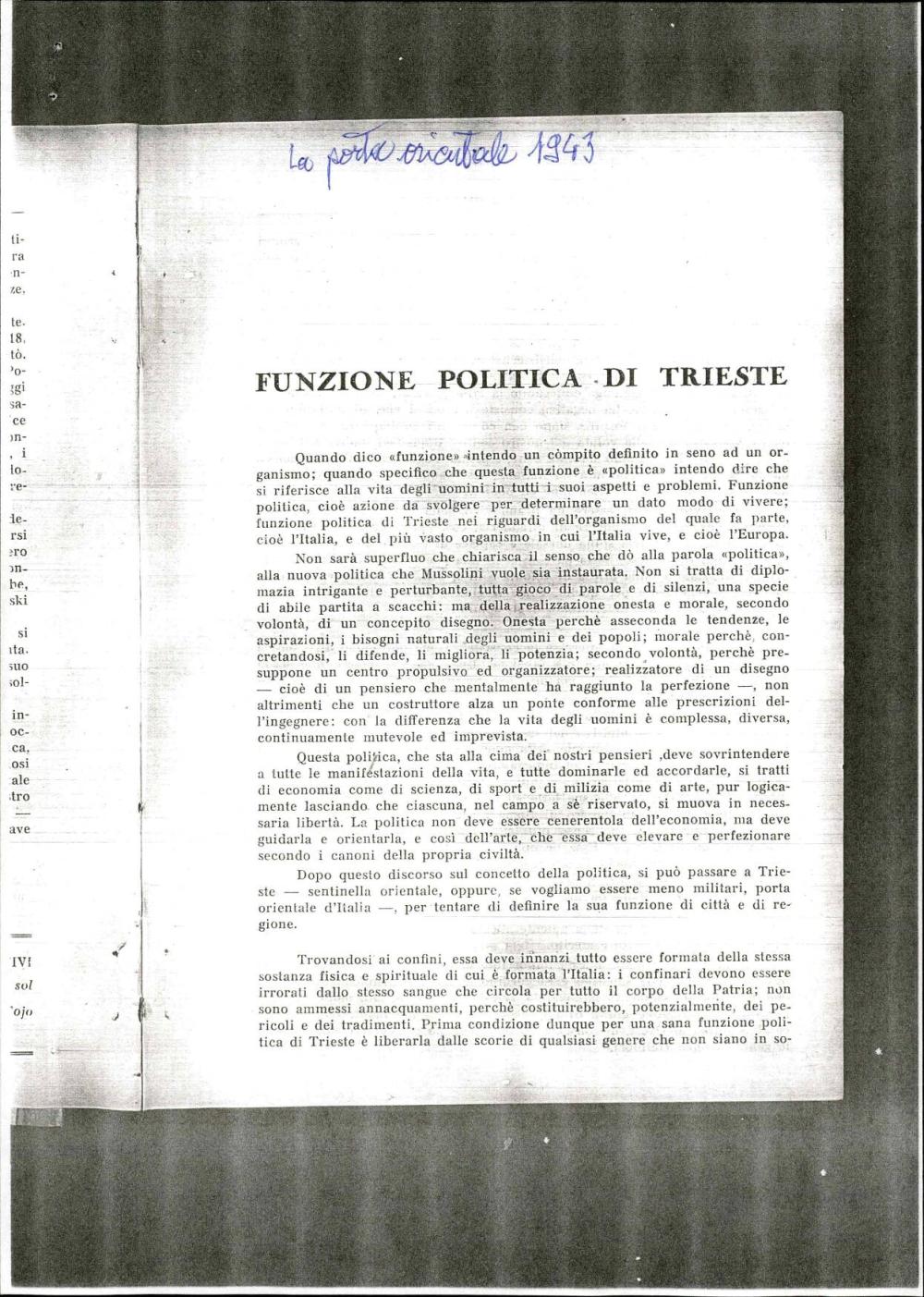 Funzione politica di Trieste