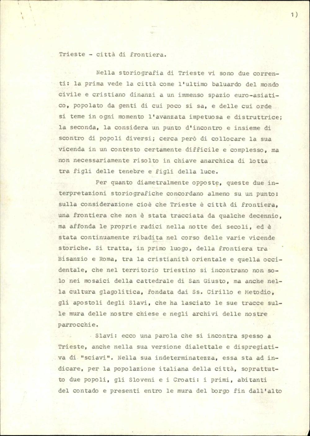 Trieste – città di frontiera