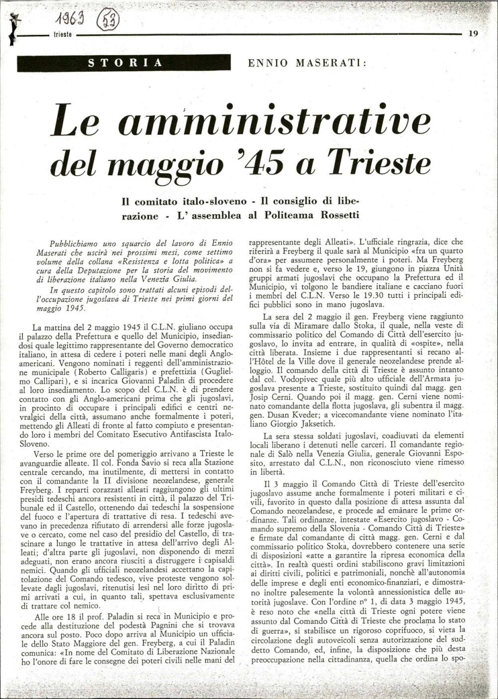 Le amministrative del maggio '45 a Trieste