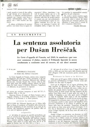 La sentenza assolutoria per Dušan Hrešča...  - nosilna
