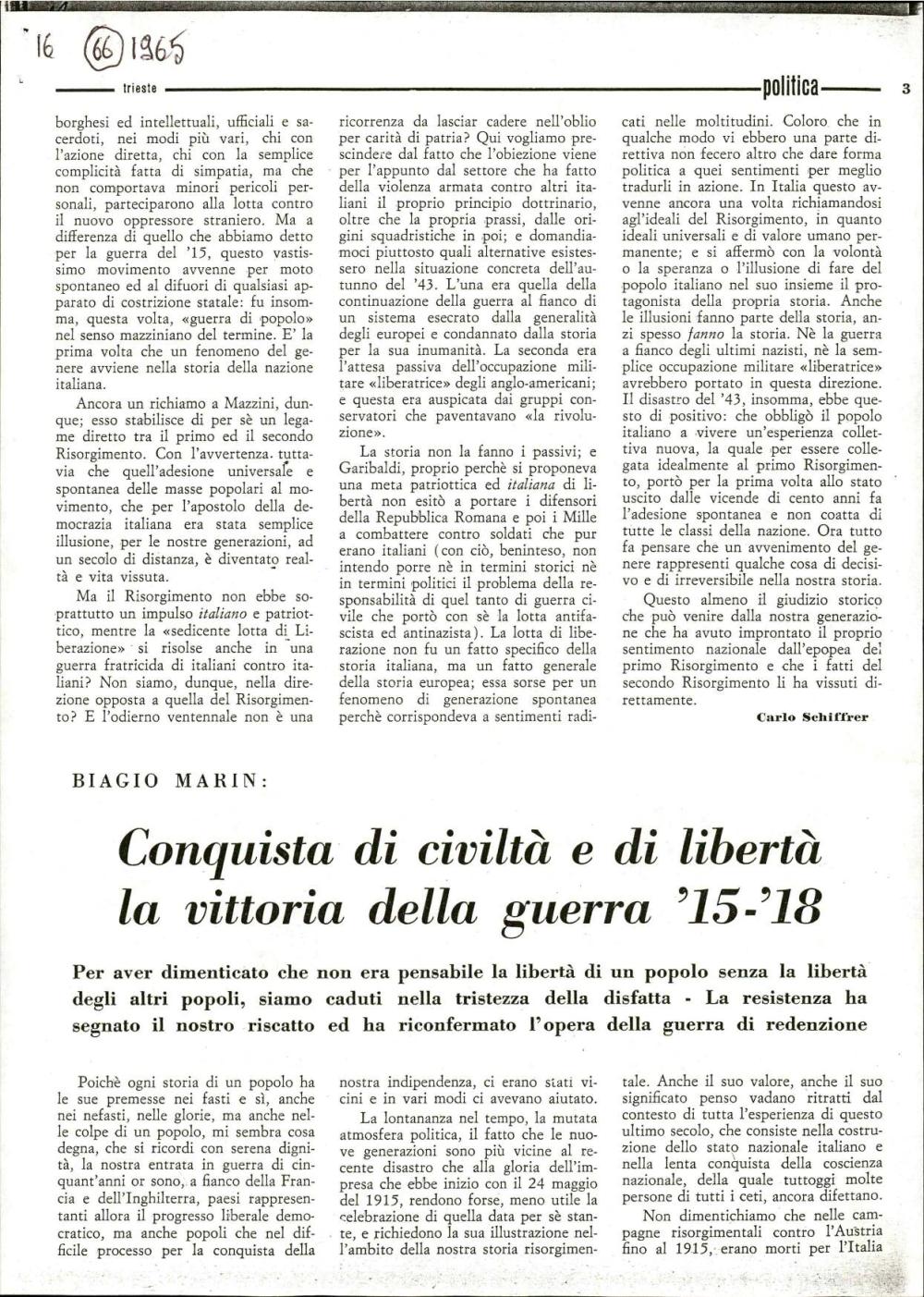 Conquista di civiltà e di libertà la vittoria della guerra '15–'18