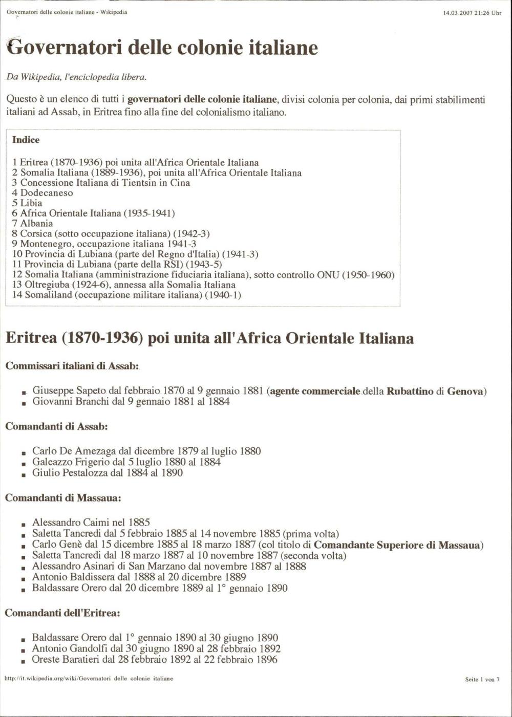 Governatori delle colonie italiane