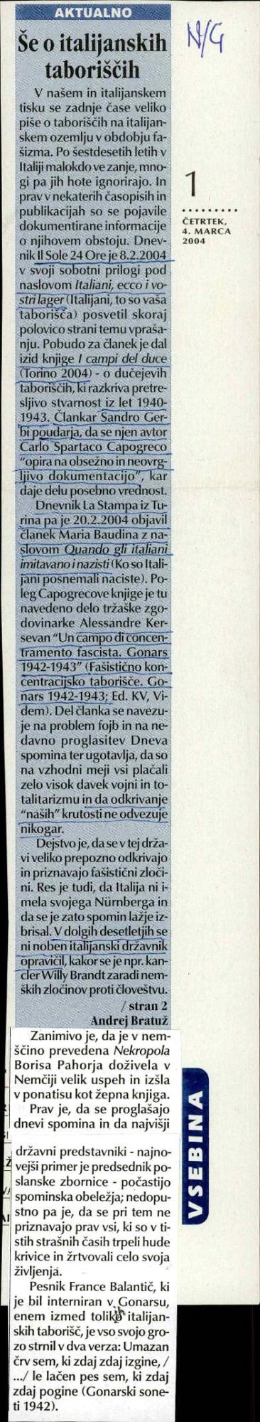 Še o italijanskih taboriščih