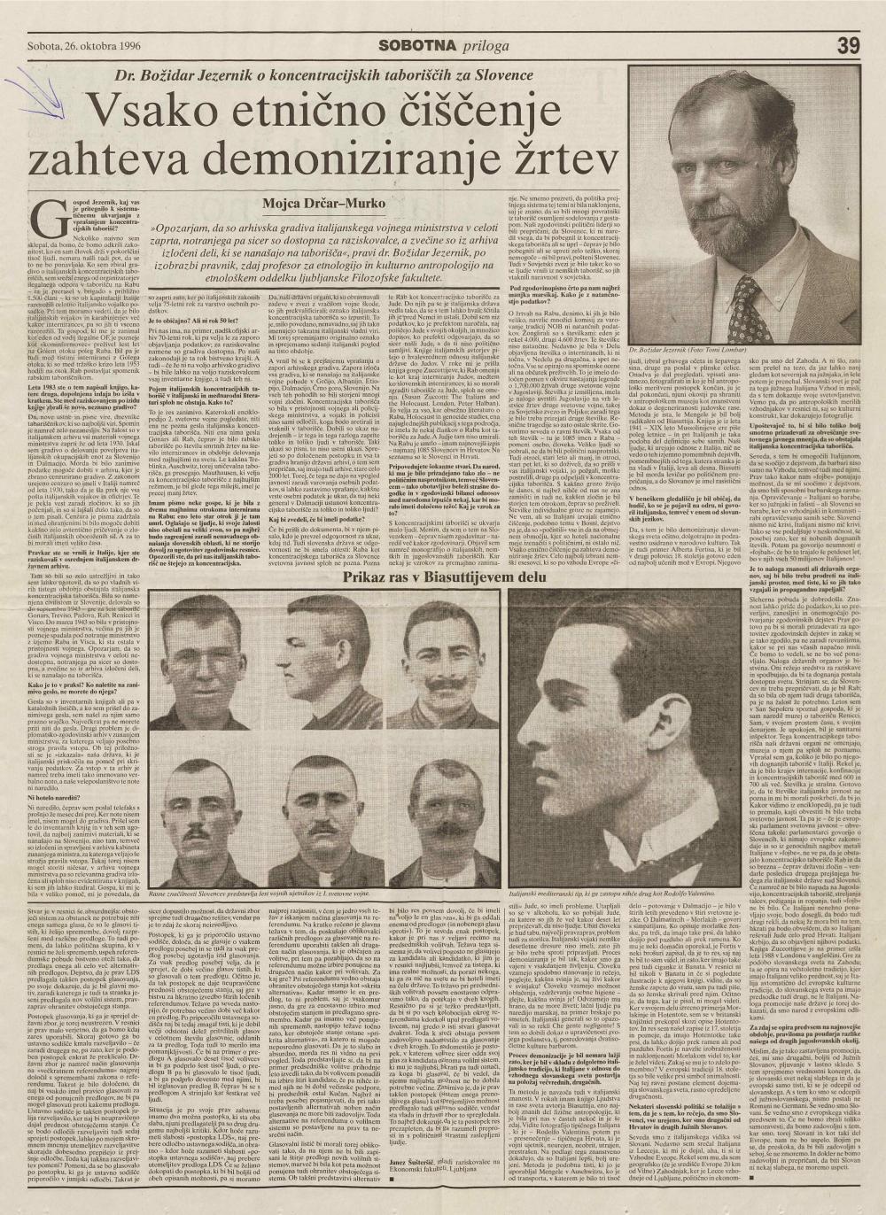 Vsako etnično čiščenje zahteva demoniziranje žrtev: Dr. Božidar Jezemik o koncentracijskih taboriščih za Slovence