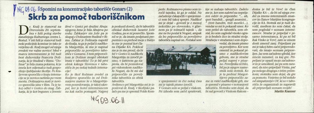 Skrb za pomoč taboriščnikom: Spomini na koncentracijsko taborišče Gonars (2)